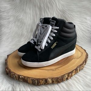 Puma leather wedge sneakers